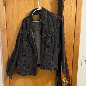 American Eagle Outfitters Black Denim Jacket Womens L
